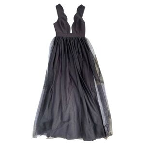 BCBGeneration Black Tulle Maxi Dress XS Backless Balletcore Prom Cocktaill